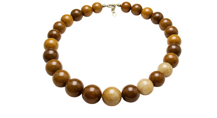 Obraz premium Isolated Wooden Bead Necklace String Fashion Accessory