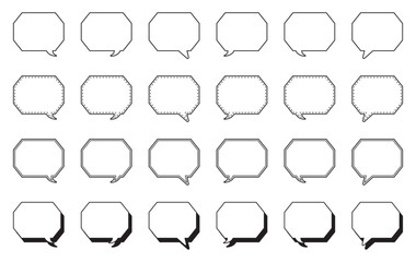 Fototapeta premium シンプルな角のある八角形 吹き出し セット