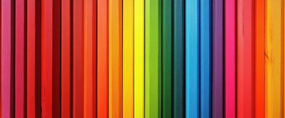 Vibrant spectrum of colorful painted wood planks background texture
