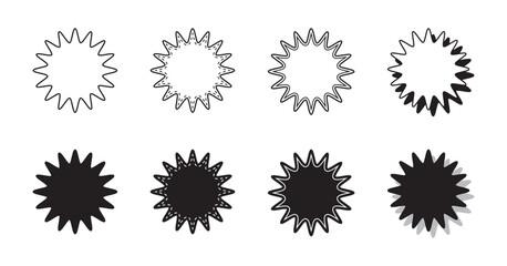 Fototapeta premium シンプルな丸みのあるギザギザした形 吹き出し セット