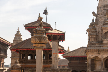 Kathmandu Valley, Nepal Bhaktapur also known as Bhadgaon or Khwopa Durbar Square and Taumadhi Tole Square