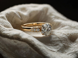 Wedding ring featuring a flawless diamond.