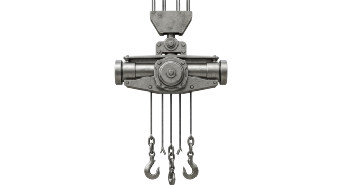 Isolated Industrial Crane Hook Mechanism