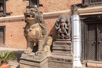 Kathmandu Valley, Nepal Bhaktapur also known as Bhadgaon or Khwopa Durbar Square and Taumadhi Tole Square