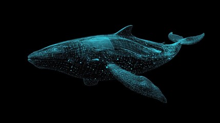 Fototapeta premium Digital Representation of a Humpback Whale