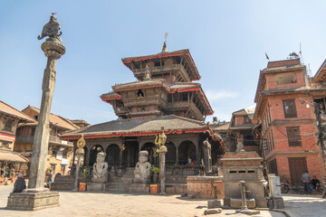 Kathmandu Valley, Nepal Bhaktapur also known as Bhadgaon or Khwopa Durbar Square and Taumadhi Tole Square