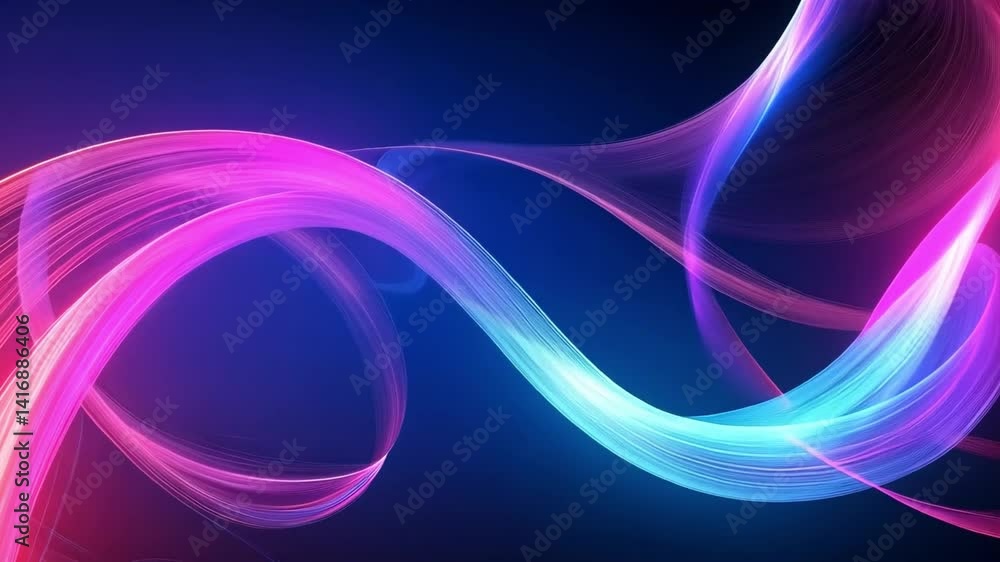 Poster vibrant abstract waves and light in pink and blue create dynamic and colorful background, evoking se