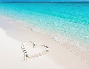 Obraz premium tropical paradise. white sand beach, azure blue sea, blue sky.