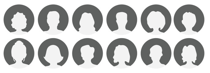 Men and women avatars set. Male and female silhouettes abstract people. User profiles badges. Unknown or anonymous persons. Vector illustration