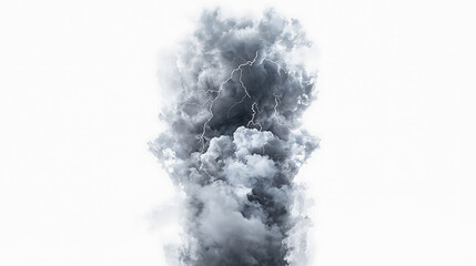 Stormy Clouds with Lightning Strikes in Dark Skies