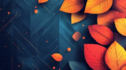 Vector infographic layout background with leaf and arrow motifs