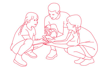  Volunteers planting tree in the nature park