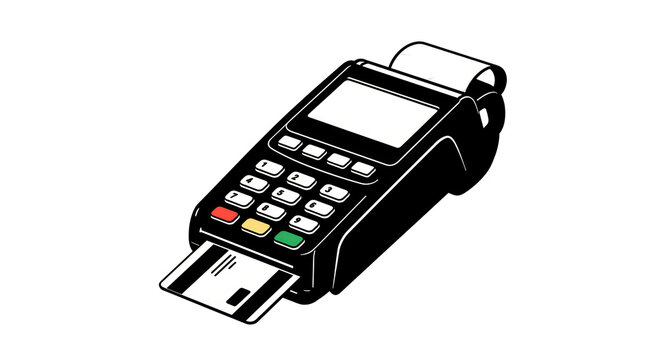 Isolated POS Terminal with Credit Card Inserted