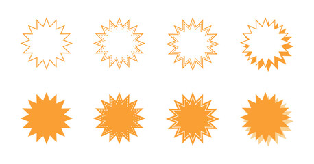 シンプルなギザギザした形 吹き出し セット