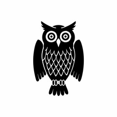 creative Silhouette owl Icon Vector Illustration