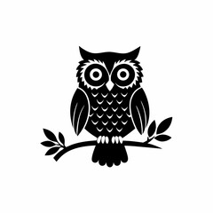 creative Silhouette owl Icon Vector Illustration