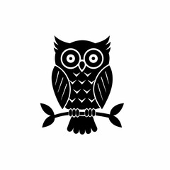 creative Silhouette owl Icon Vector Illustration