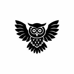 creative Silhouette owl Icon Vector Illustration