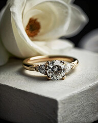 Wedding ring showcasing a stunning diamond.