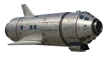 Isolated Spacecraft with Metallic Texture