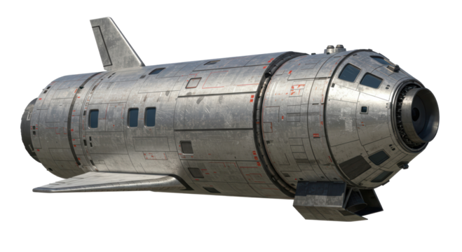 Isolated Spacecraft with Metallic Texture