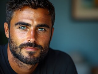 Fototapeta premium Pensive Man in Dramatic Portrait