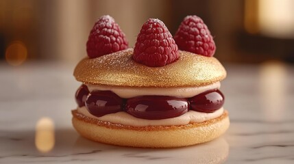 Elegant raspberry dessert