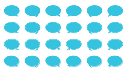 シンプルな丸形の吹き出し セット