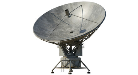 Isolated Satellite Dish Antenna - Telecommunications and Signal Reception