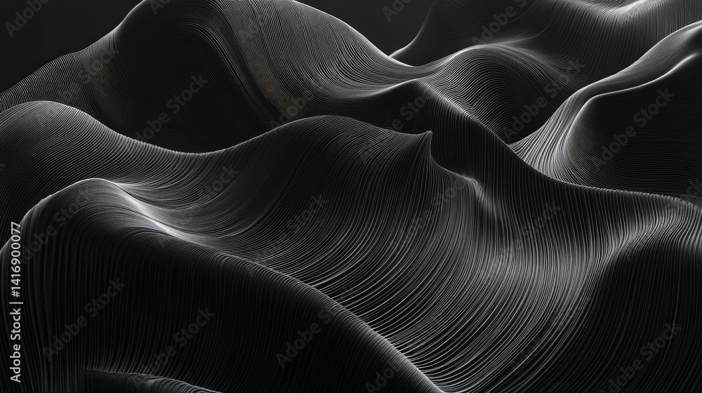 Poster subtle interplay of light and shadow on a structured monochrome surface