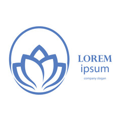 Elegant and beautiful blooming flower logo illustration