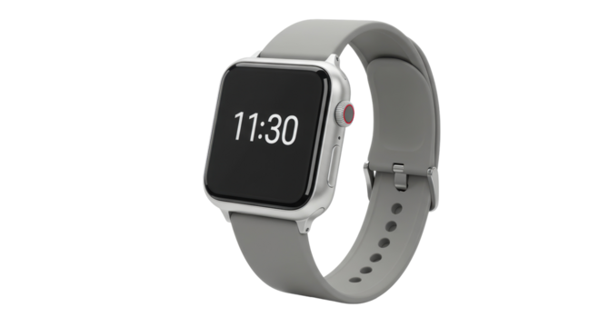 Isolated Smartwatch with Gray Band