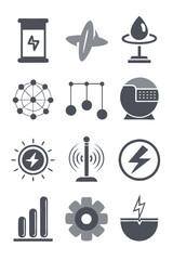 Set of energy, science, and technology vector icons