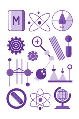 Science and Technology Illustration with purple, white color scheme