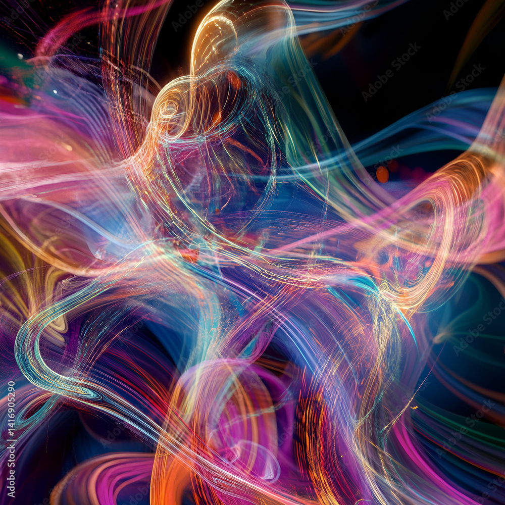 Poster dynamic abstract art display digital realm visual content colorful environment artistic perspective 
