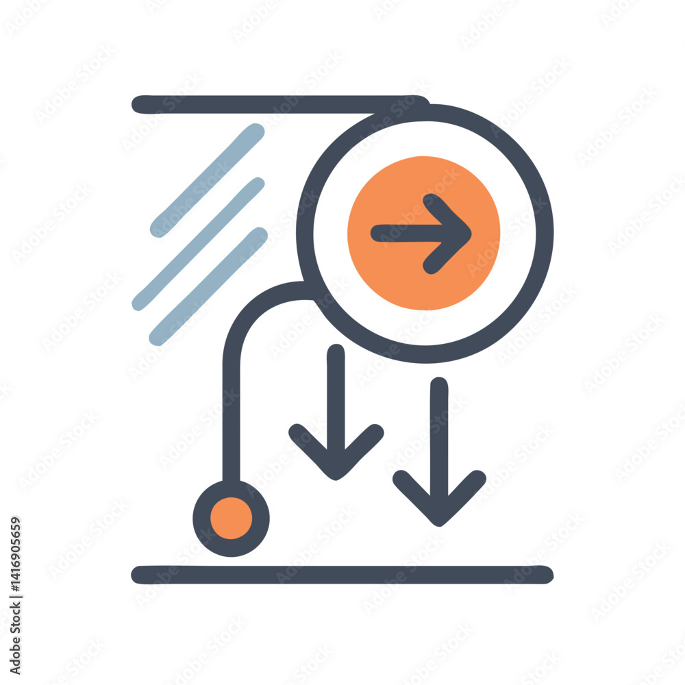 Poster conversion path diagram, forward to results vector illustration