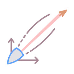 Growth trend illustration with arrow, chart, and graph