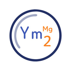 YMg2 Compound Symbol: Vector Illustration of Chemical Formula