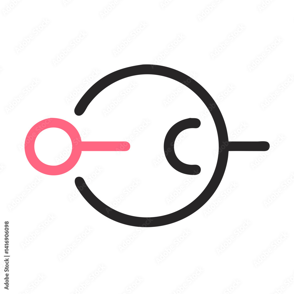 Poster abstract connection symbol with circle and crescent design
