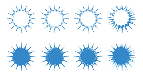 シンプルなギザギザした形 吹き出し セット