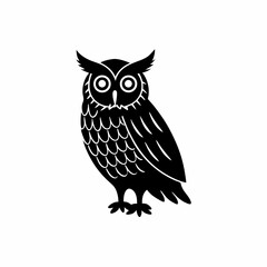 creative Silhouette owl Icon Vector Illustration
