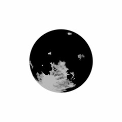 creative Silhouette full-moon Icon Vector Illustration