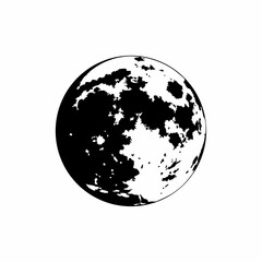 creative Silhouette full-moon Icon Vector Illustration