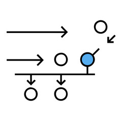 Blue dot in dark black background illustration art