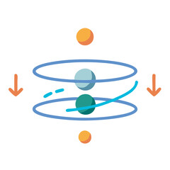 Quantum physics: Spheres within a ring system with arrows © Xihan
