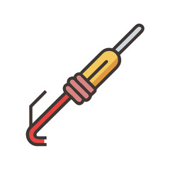 Fishing Spear Illustration, Isolated Icon on Black Background