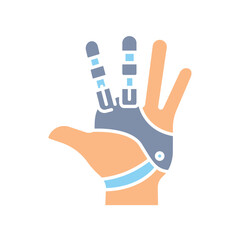 Functional prosthesis color flat icon for digital and print projects.