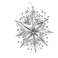Fototapeta premium Geometric Starburst Design with Star Accents