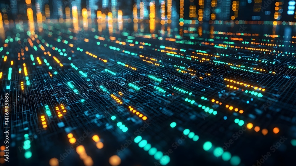 Poster dynamic digital data visualization of the market