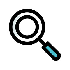Search Icon Magnifying Glass Flat Design on Black